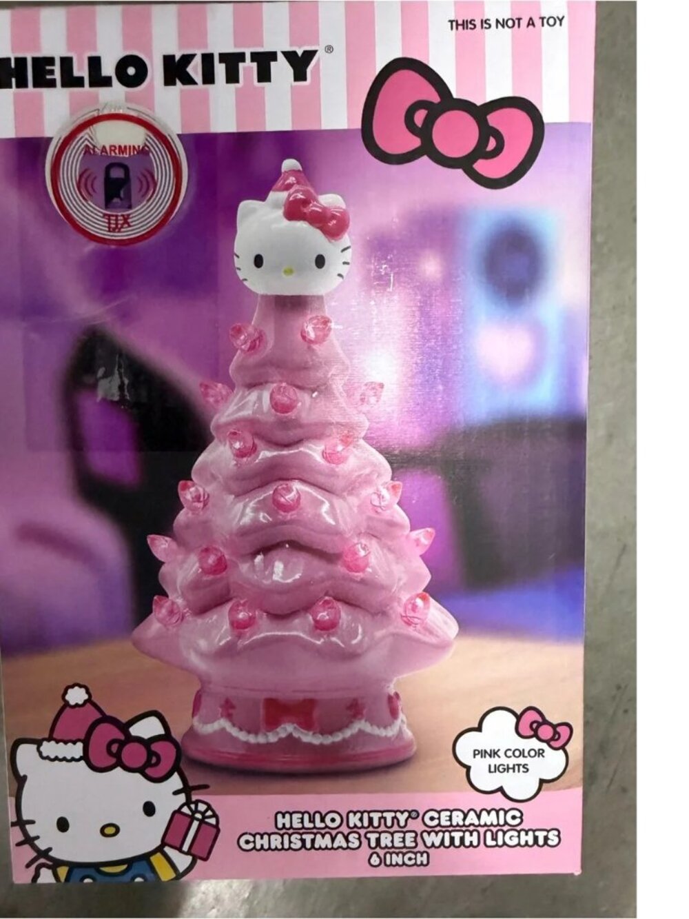 NWT Hello Kitty Pink Ceramic Holiday Tree w Lights